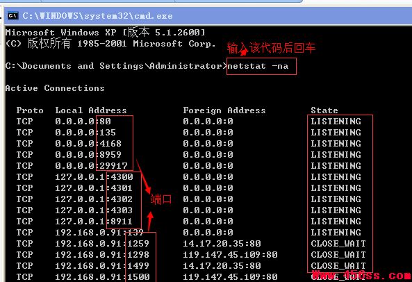 电脑端口号怎么查看
